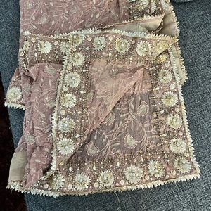 Heavy bridal dupatta shawl Pakistani Indian